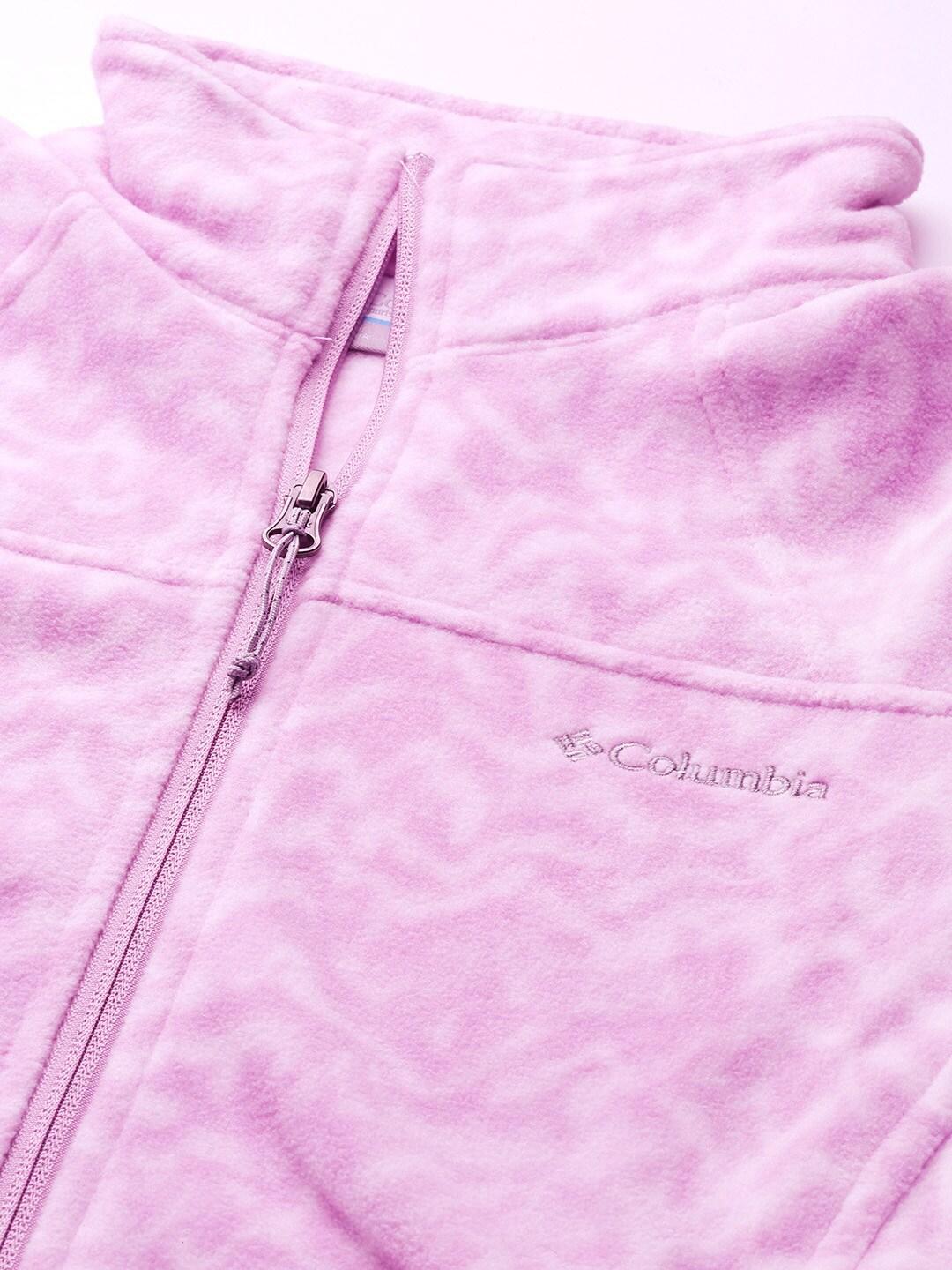 Columbia Women Purple Fast Trek Printed Fleece Jacket