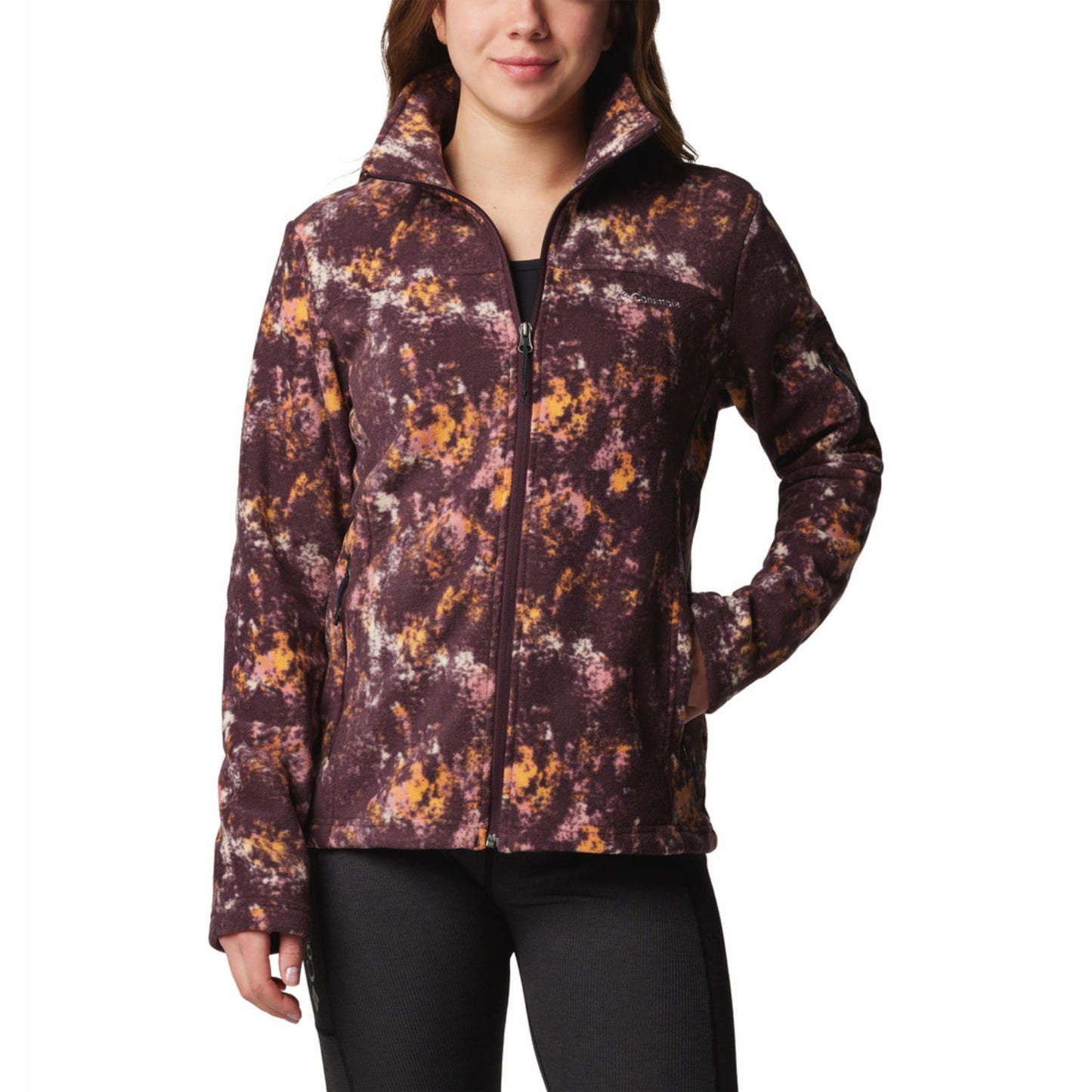 Columbia Womens Red Fast Trek Printed Jkt