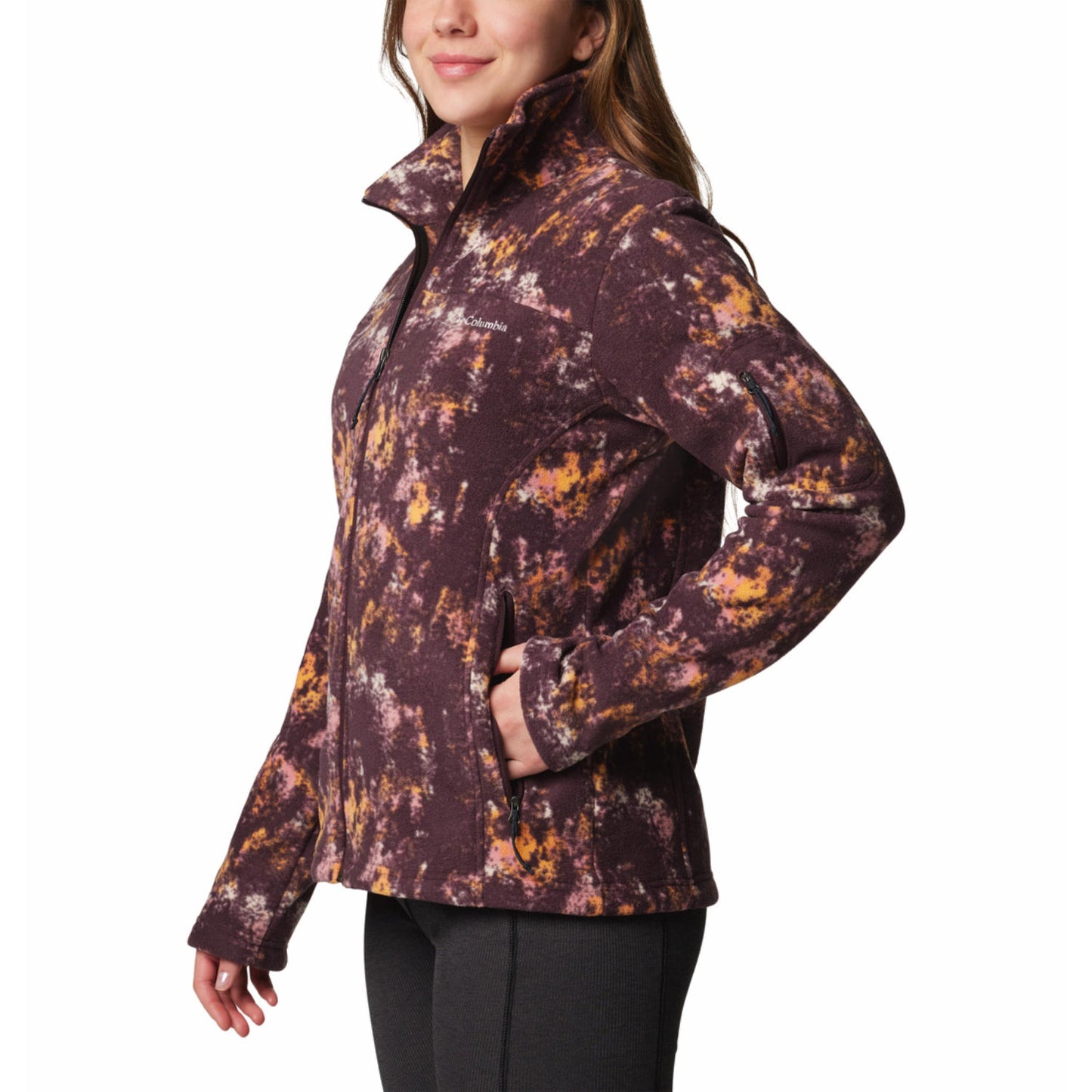Columbia Womens Red Fast Trek Printed Jkt