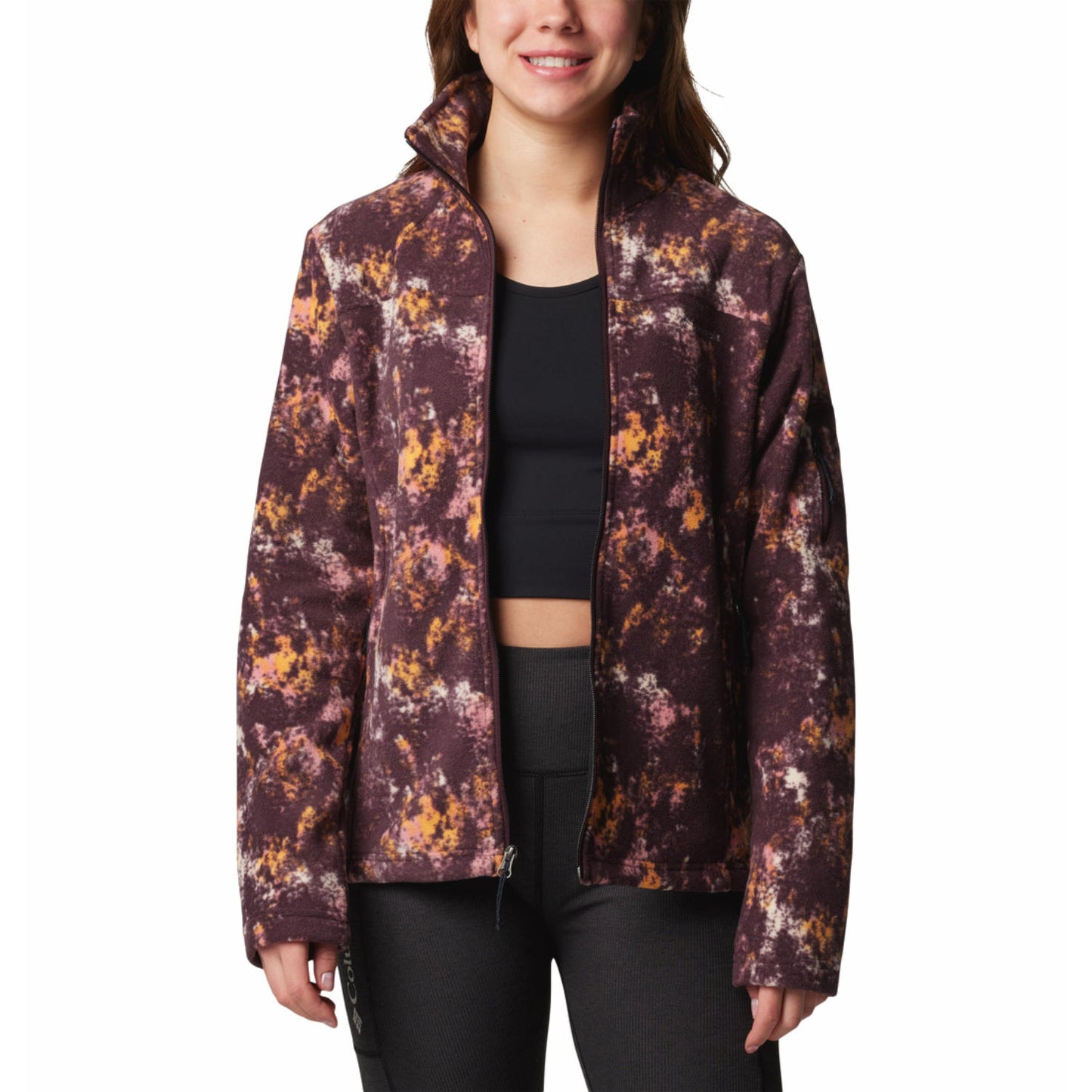 Columbia Womens Red Fast Trek Printed Jkt