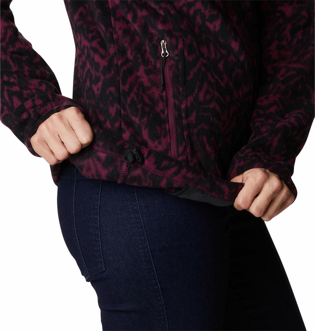 Columbia Women Maroon Fast Trek Printed Fleece Jacket