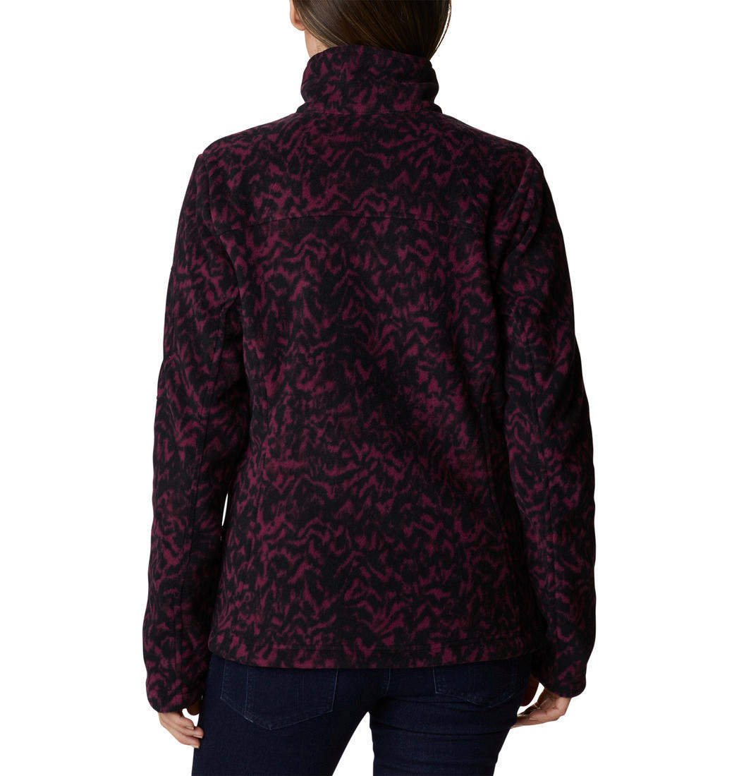 Columbia Women Maroon Fast Trek Printed Fleece Jacket