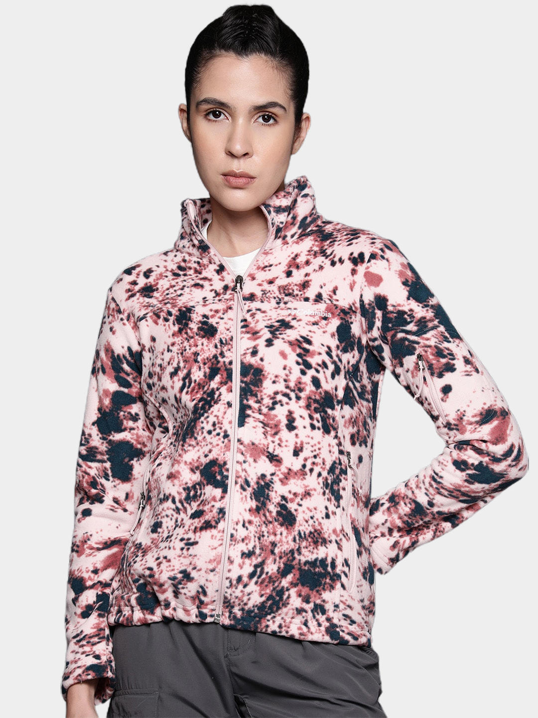 Columbia Women Multi Fast Trek Printed Fleece Jacket