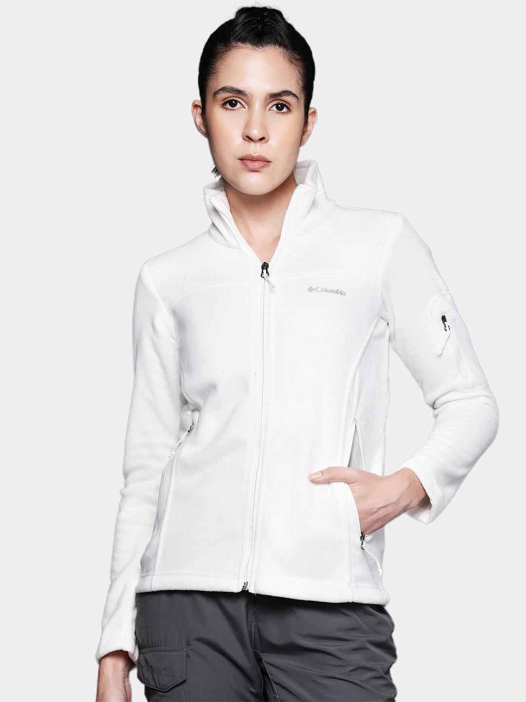 Columbia Women White Fast Trek II Fleece Jacket