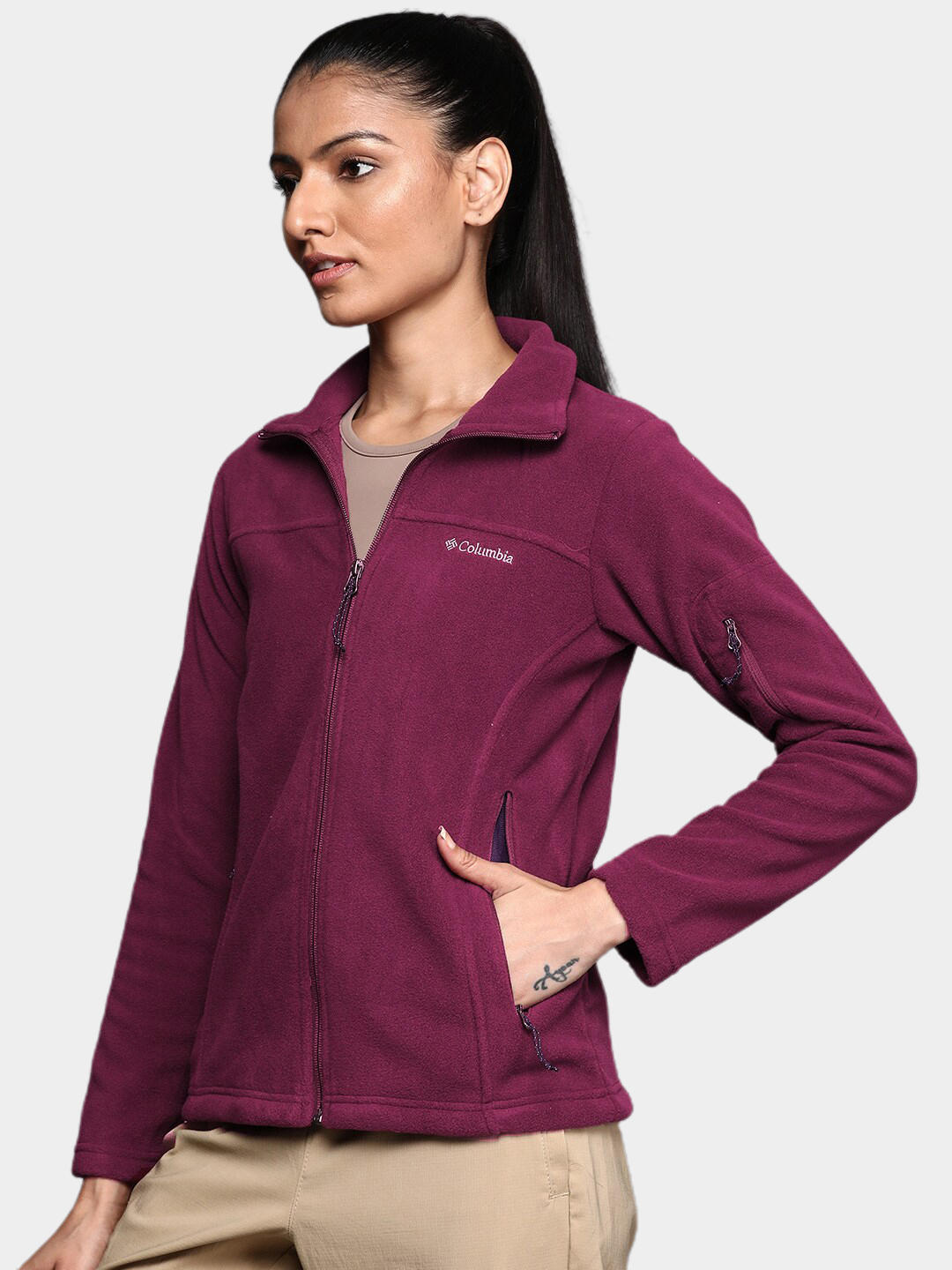 Columbia Women Maroon Fast Trek II Jacket