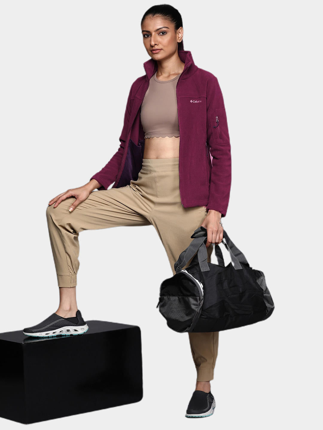 Columbia Women Maroon Fast Trek II Jacket