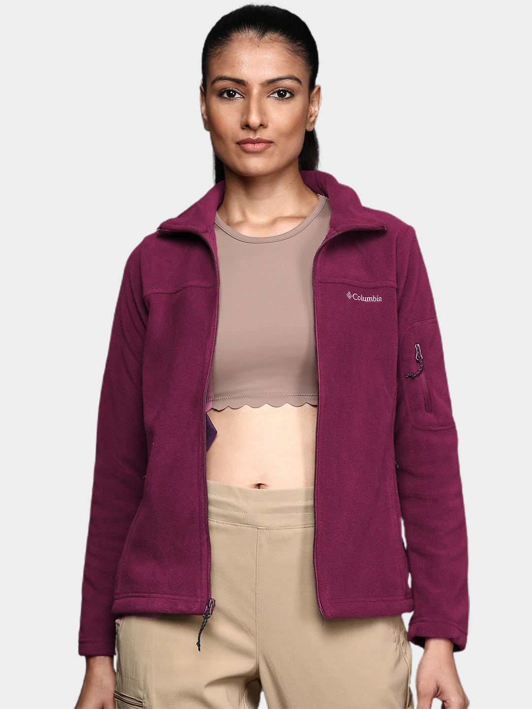 Columbia Women Maroon Fast Trek II Jacket
