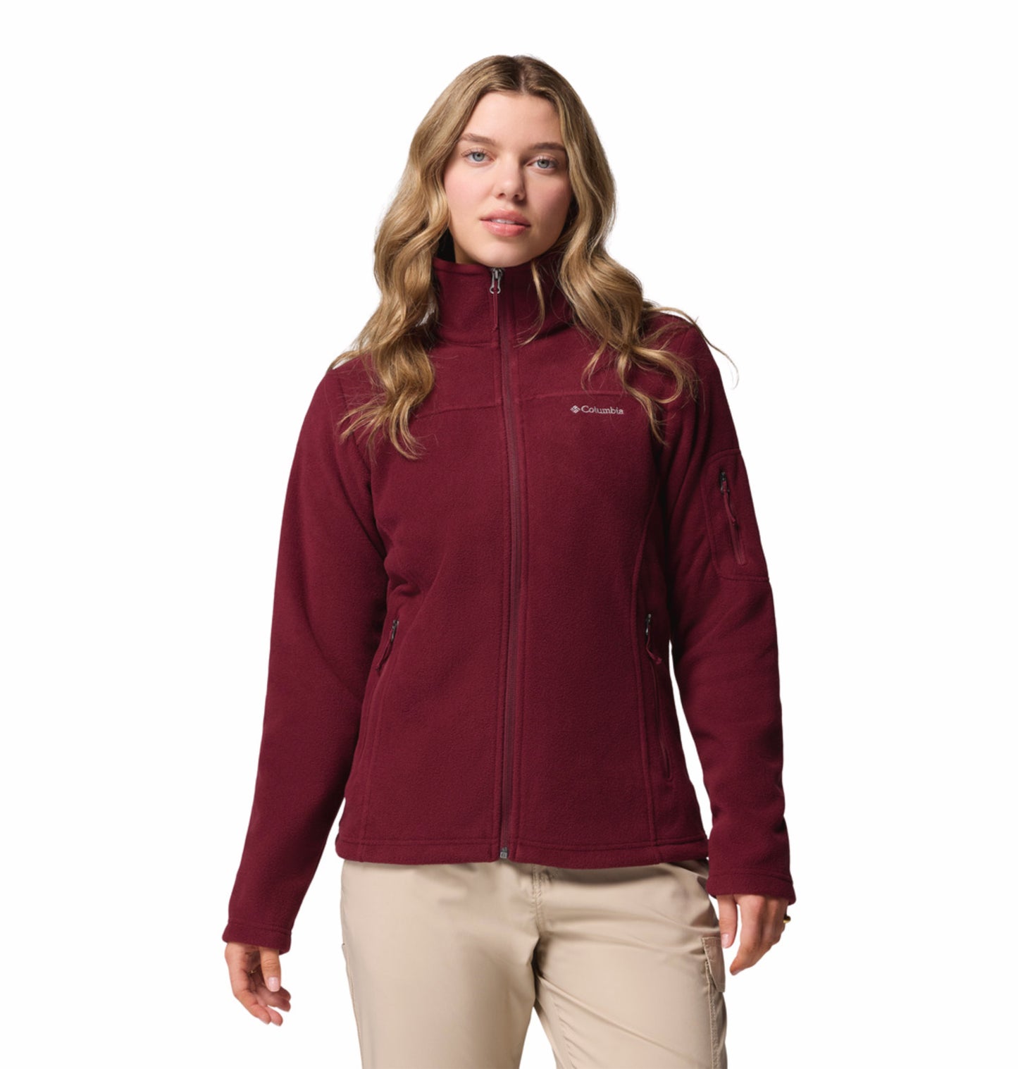 Columbia Women Maroon Fast Trek II Fleece Jacket