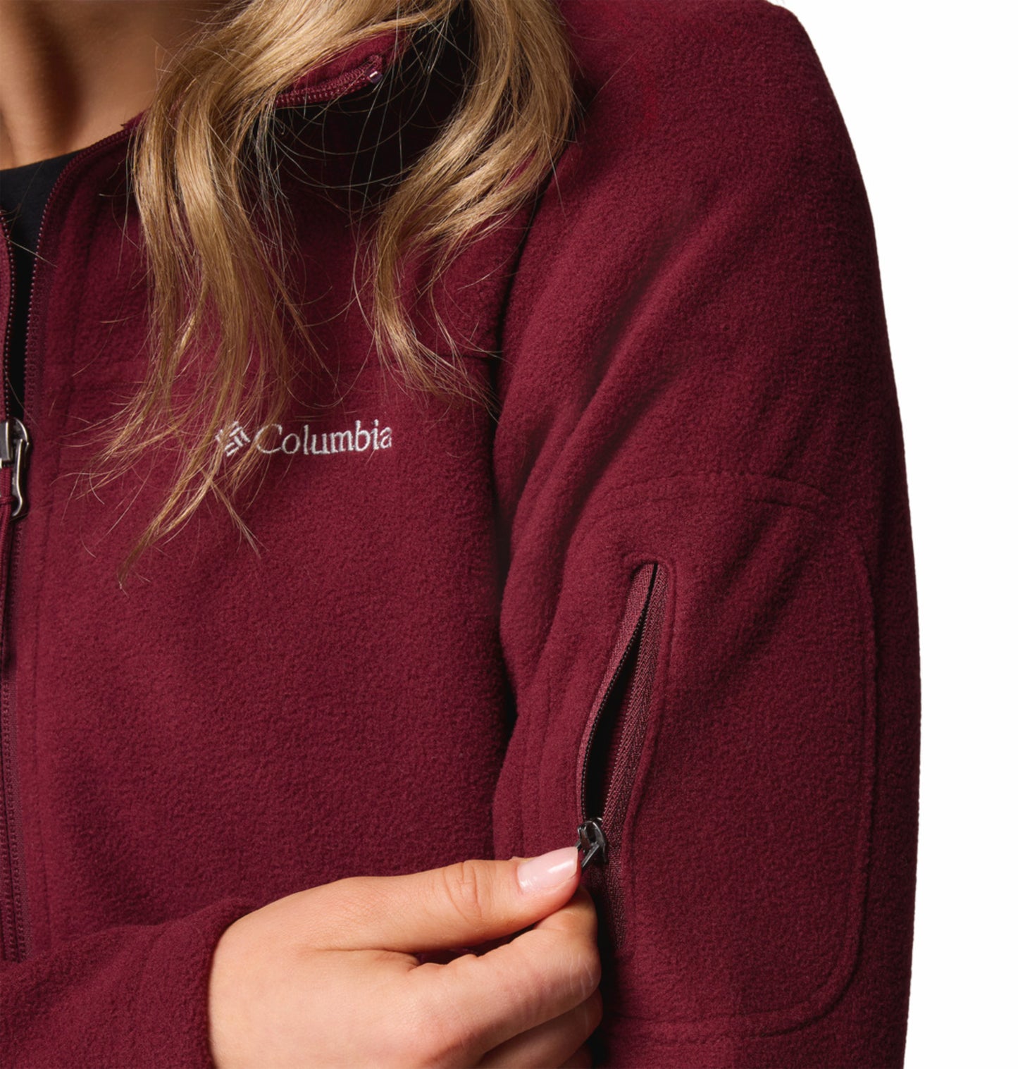 Columbia Women Maroon Fast Trek II Fleece Jacket