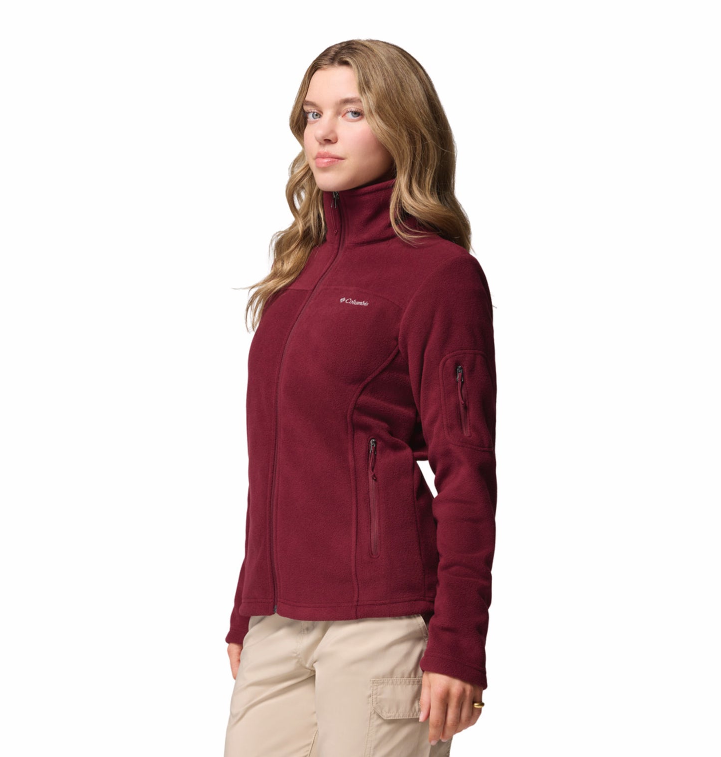 Columbia Women Maroon Fast Trek II Fleece Jacket