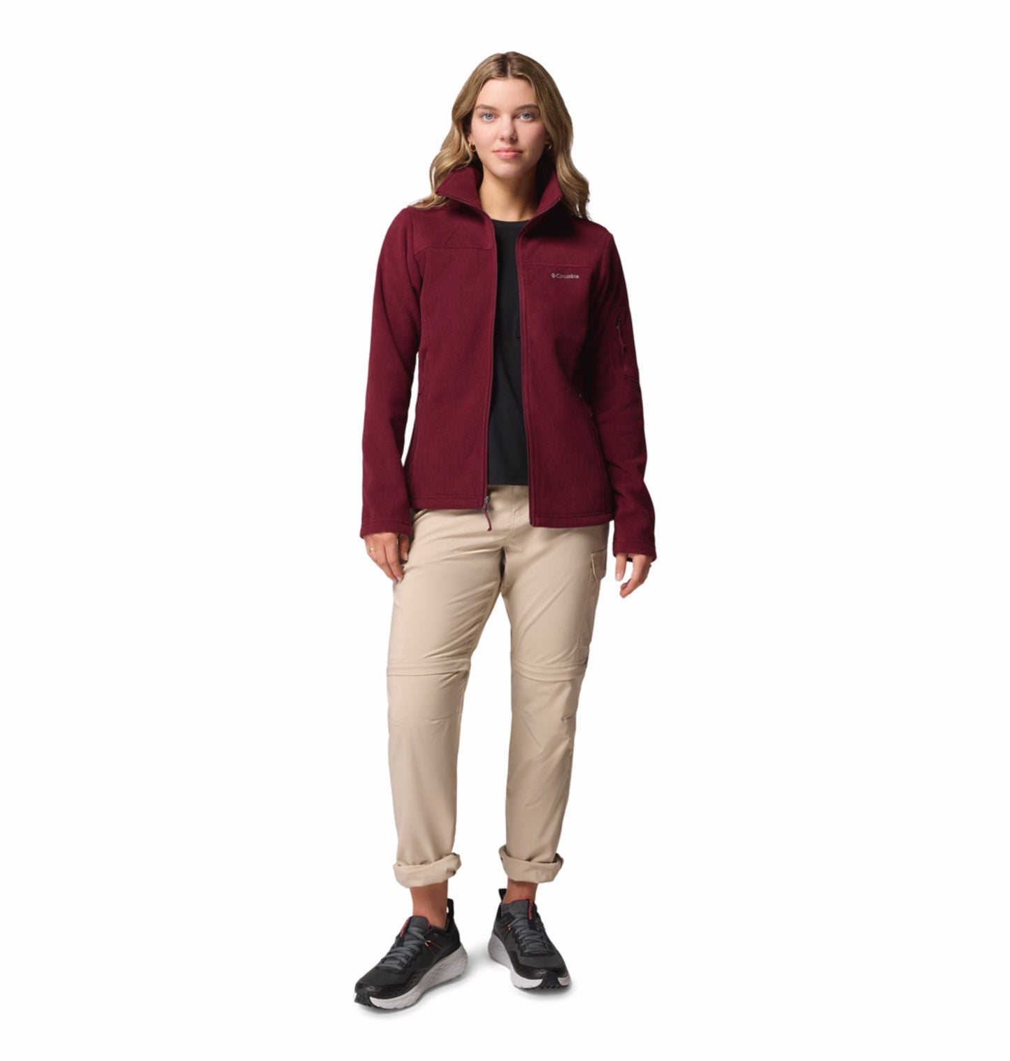 Columbia Women Maroon Fast Trek II Fleece Jacket