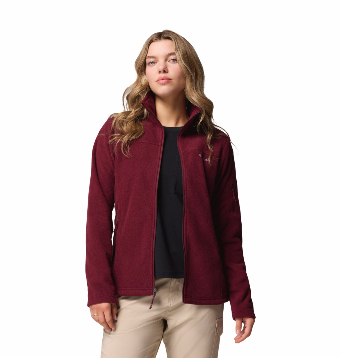 Columbia Women Maroon Fast Trek II Fleece Jacket
