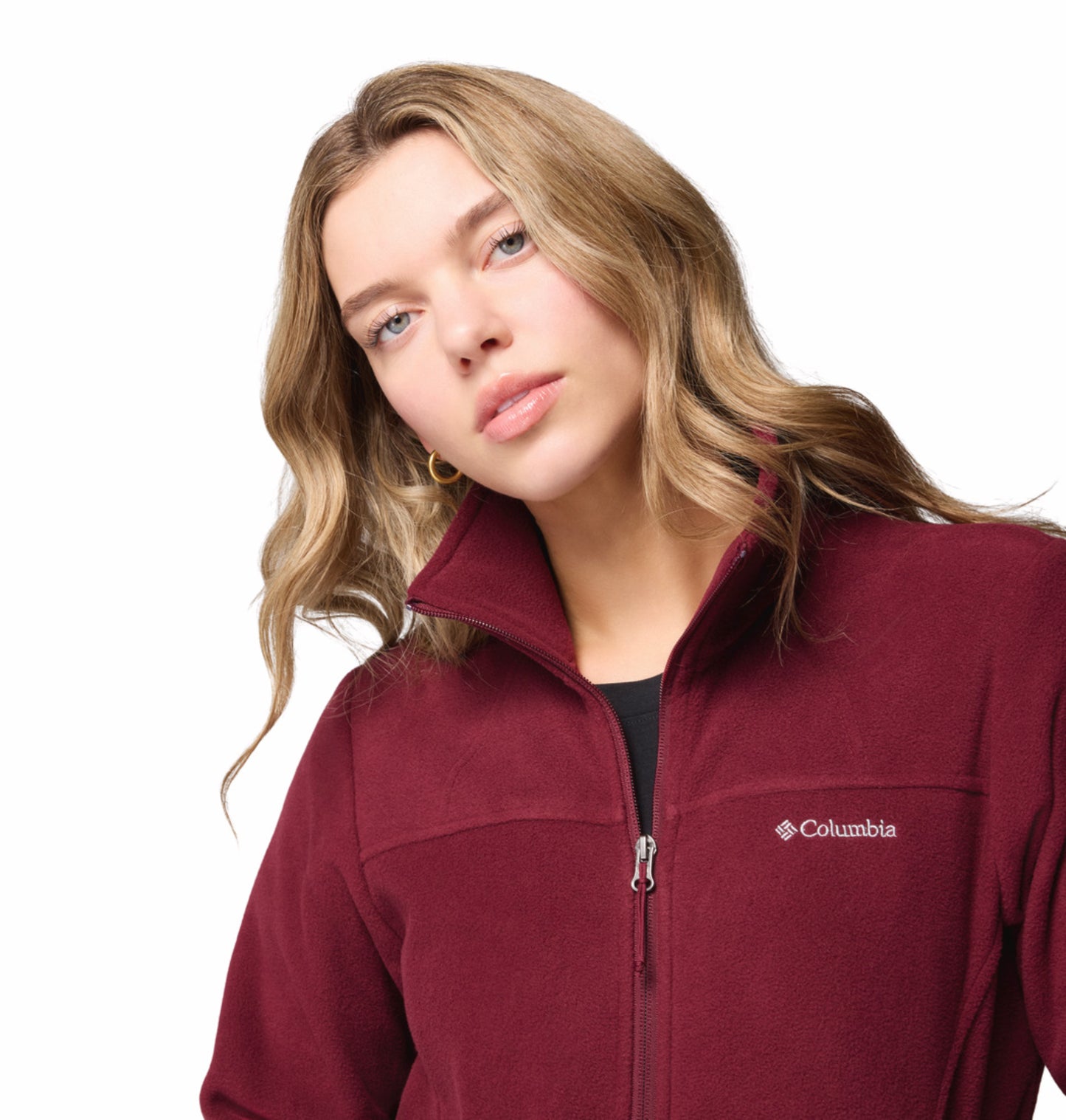 Columbia Women Maroon Fast Trek II Fleece Jacket
