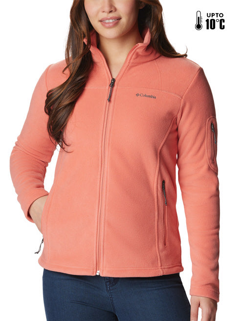 Columbia Women Orange Fast Trek II Fleece Jacket