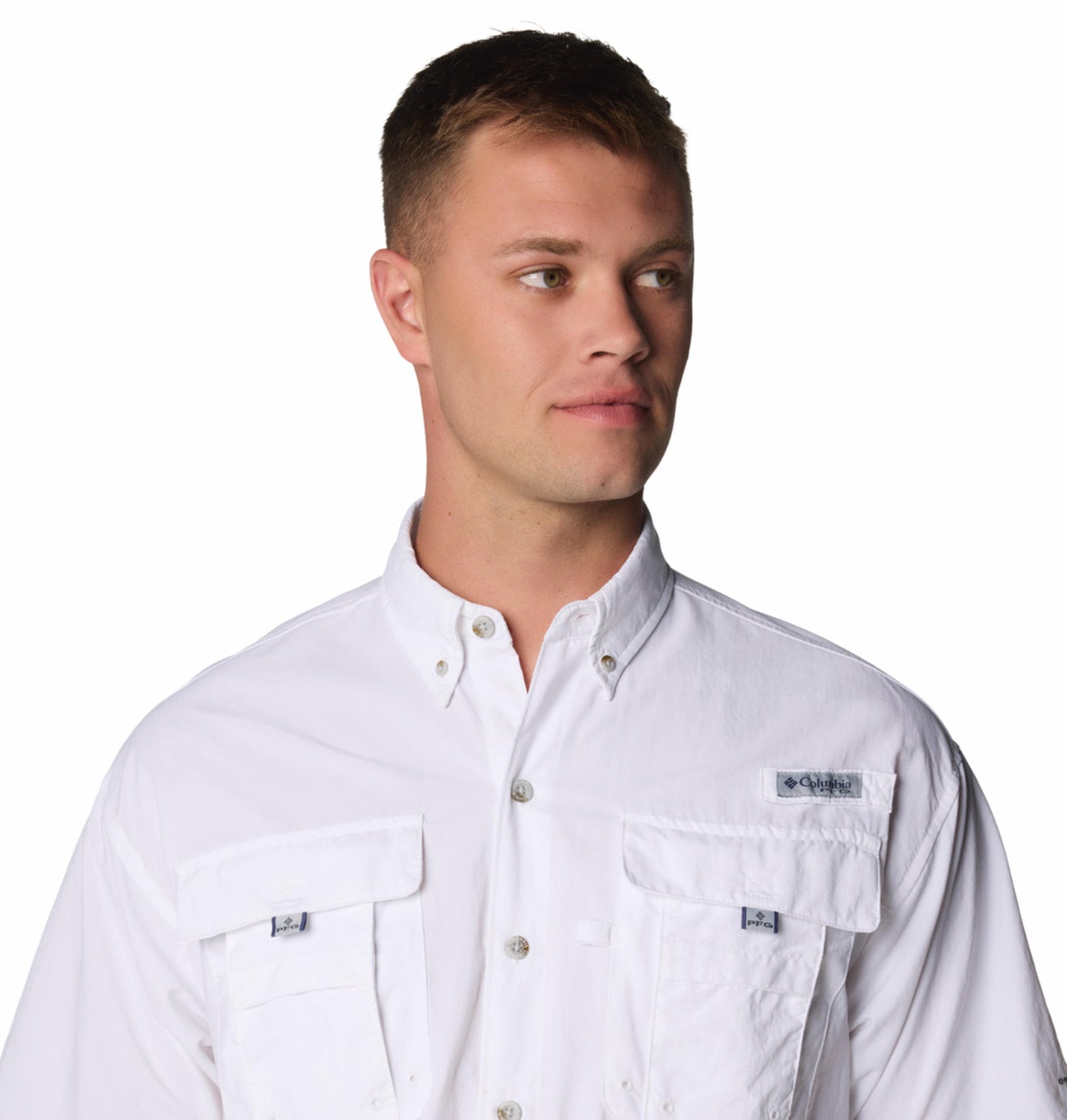 Columbia Mens White Omni-Shade Bahama II Short Sleeve Shirt