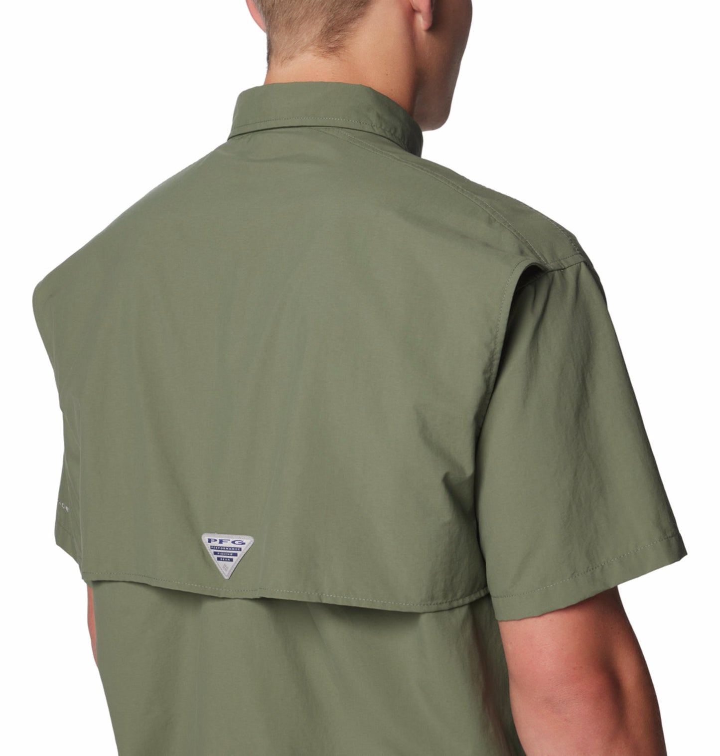 Columbia Mens Olive Omni-Shade Bahama II Short Sleeve Shirt