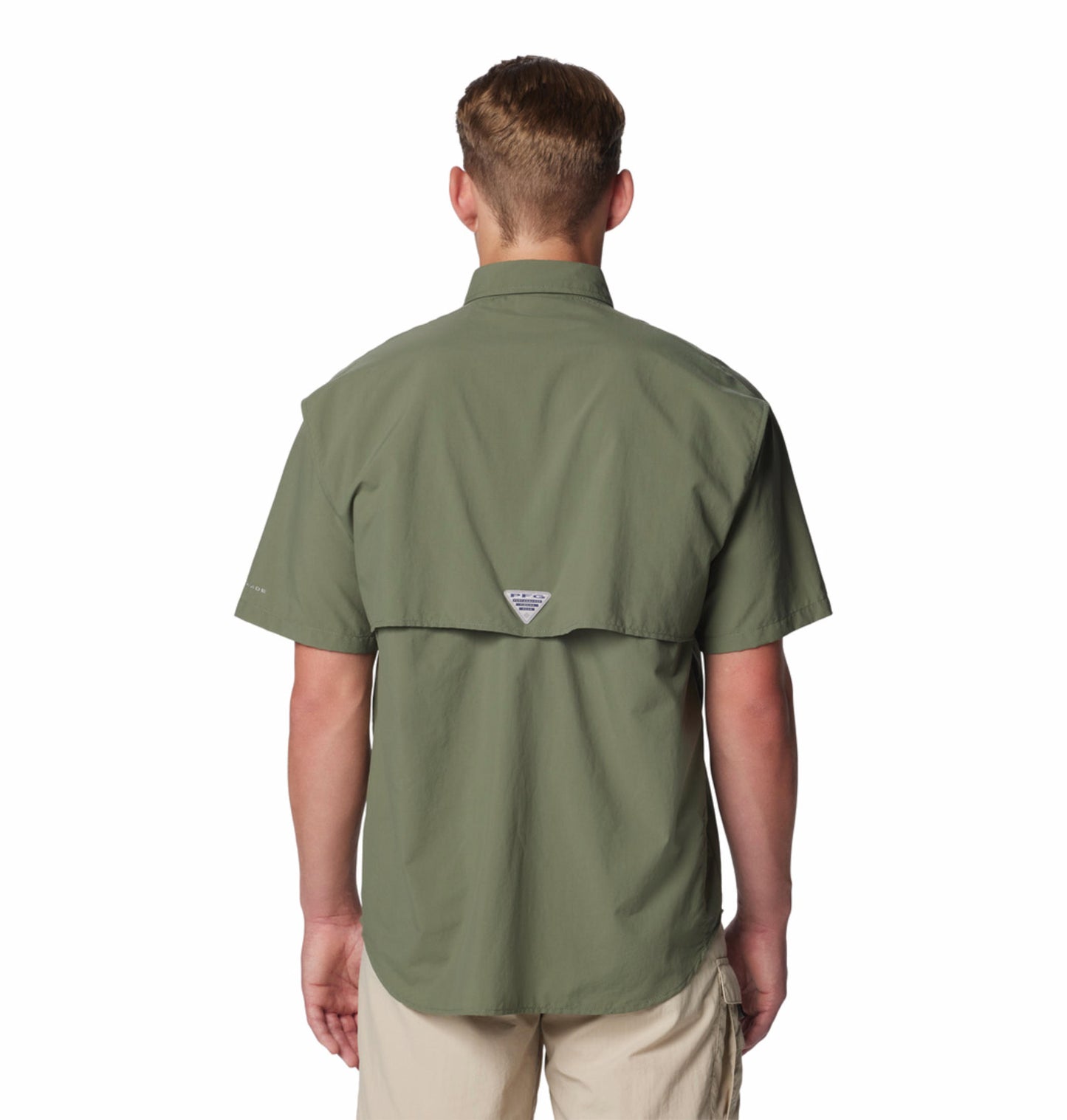 Columbia Mens Olive Omni-Shade Bahama II Short Sleeve Shirt