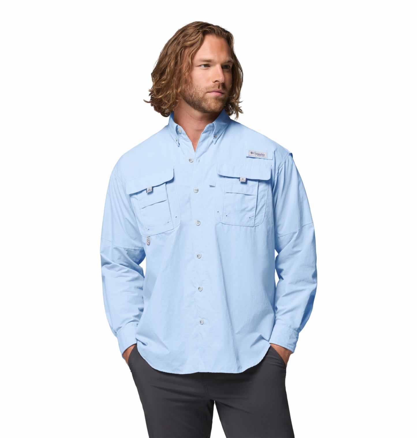 Columbia Men’s Blue Omni-Shade Bahama II Long Sleeve Shirt