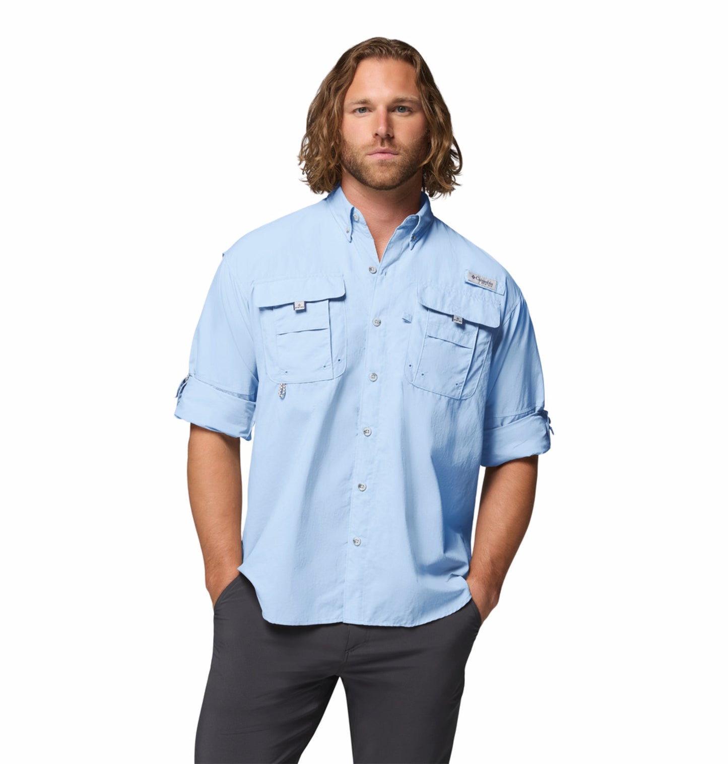 Columbia Men’s Blue Omni-Shade Bahama II Long Sleeve Shirt