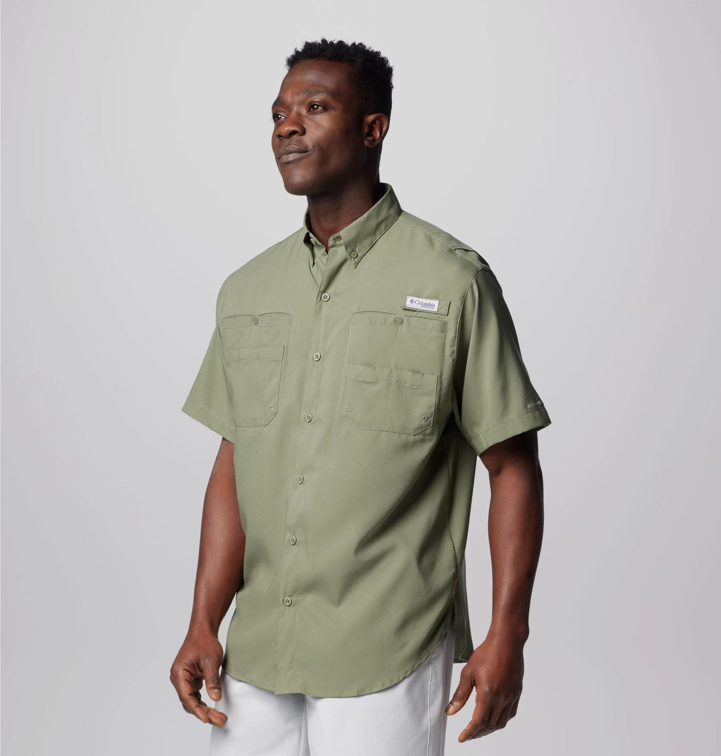 Columbia Mens Green Omni-Shade Tamiami II Short Sleeve Shirt