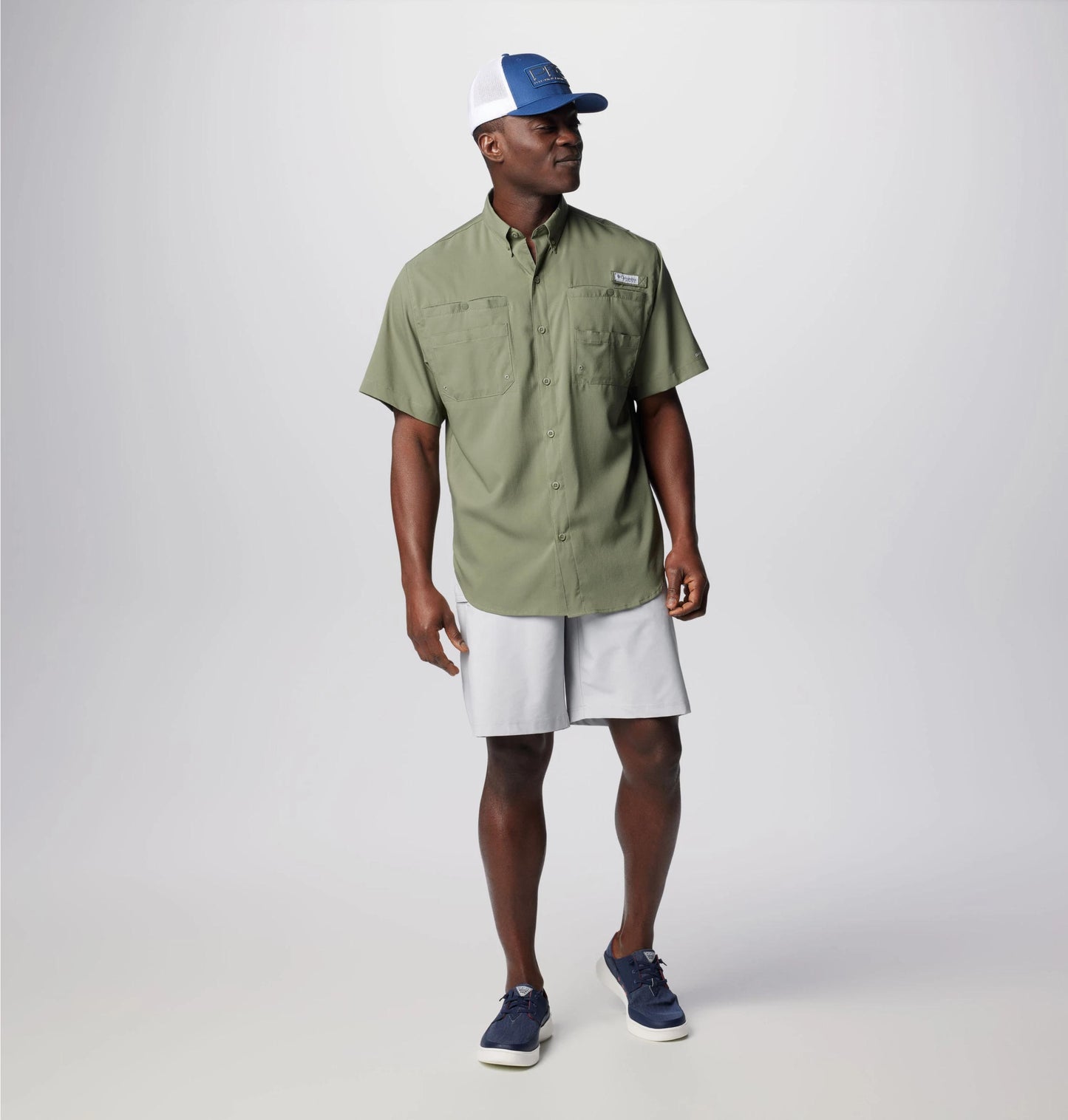 Columbia Mens Green Omni-Shade Tamiami II Short Sleeve Shirt