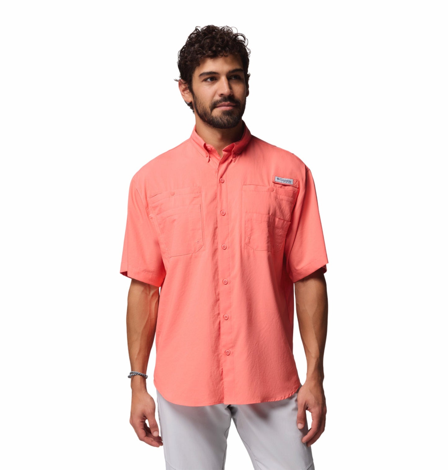 Columbia Men's Orange Omni-Shade Tamiami II Short Sleeve Shirt