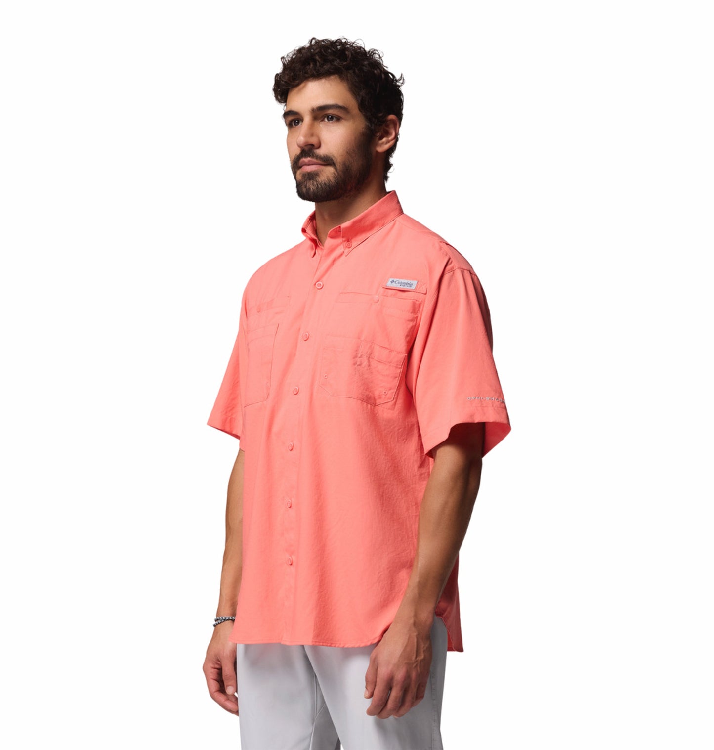 Columbia Men's Orange Omni-Shade Tamiami II Short Sleeve Shirt