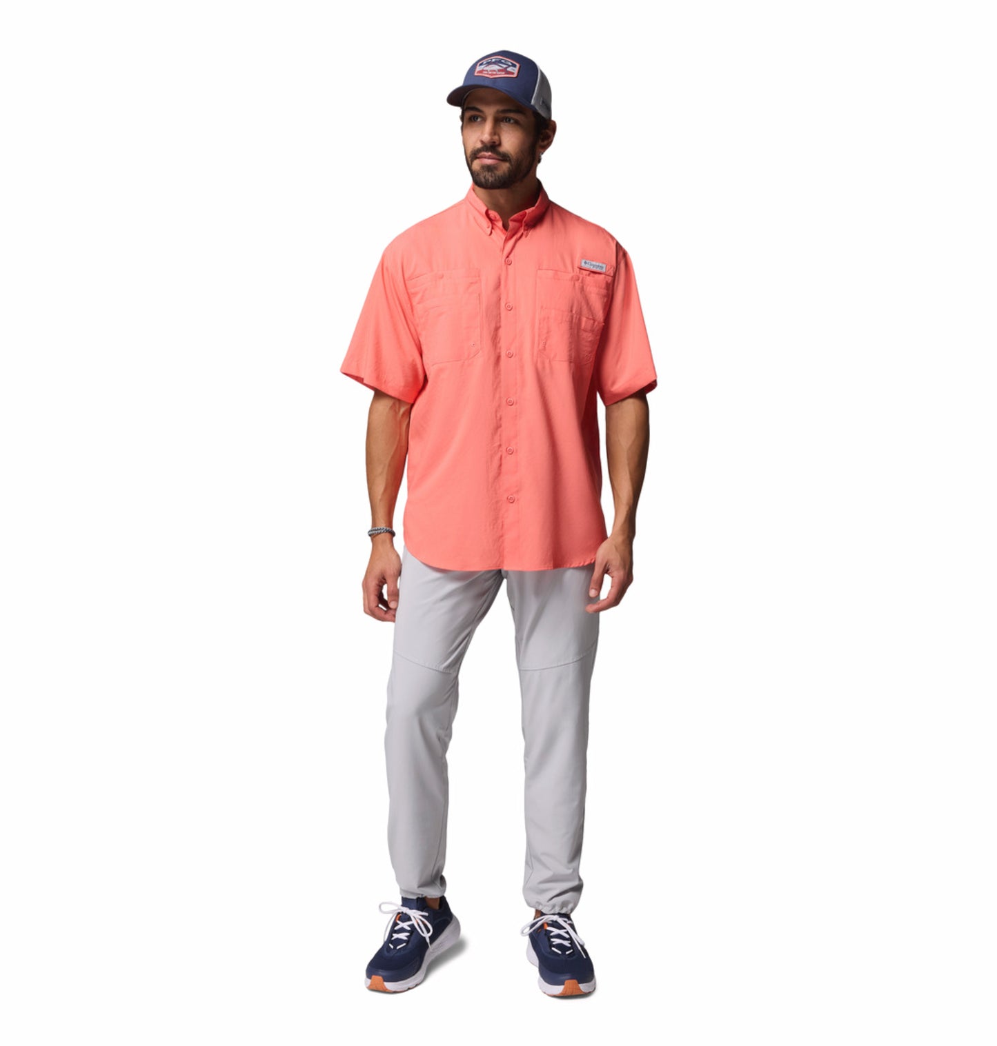 Columbia Men's Orange Omni-Shade Tamiami II Short Sleeve Shirt