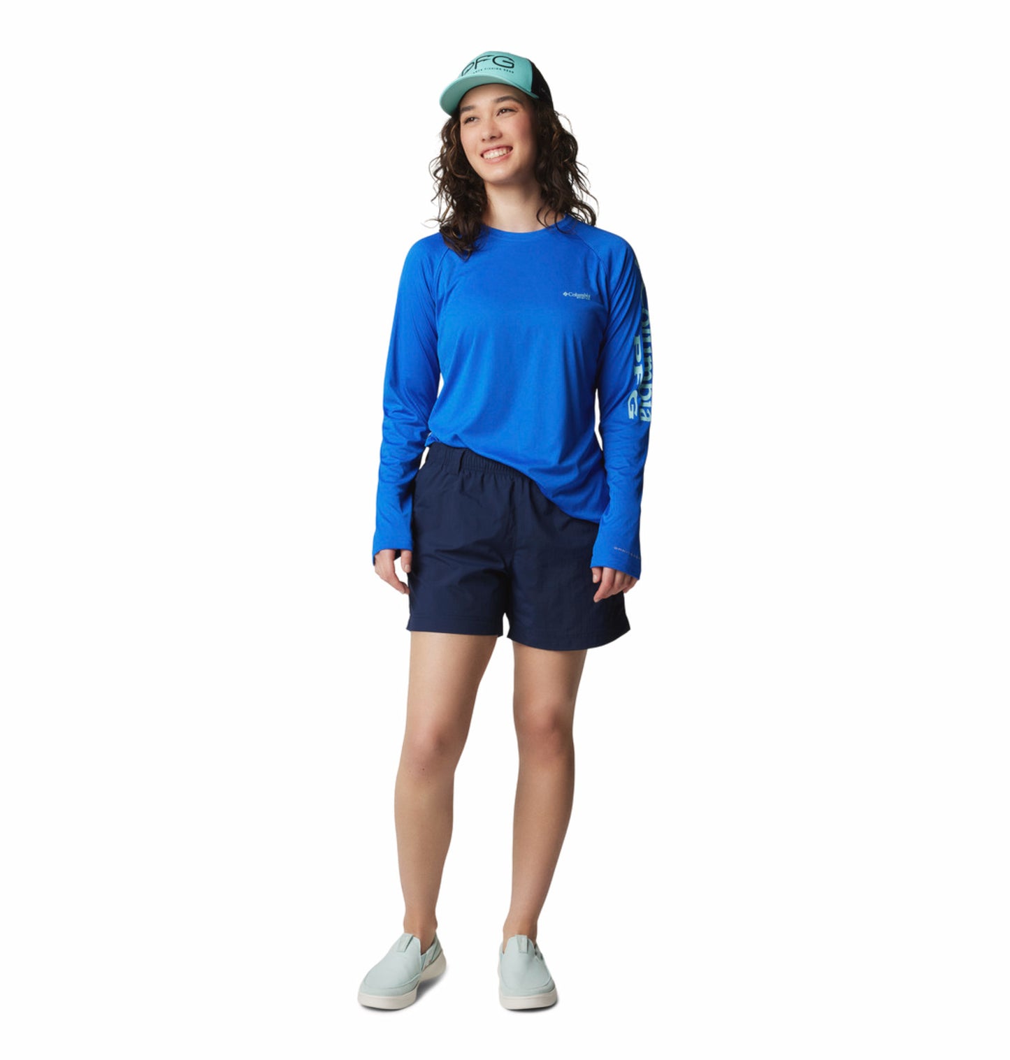Columbia Women's Navy Blue Omni-Shade W Backcast II Lightweight Shorts