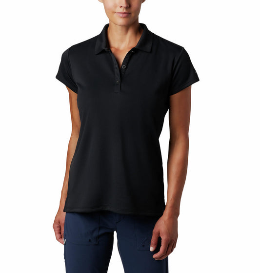Columbia Women Black Innisfree SS Polo T-Shirt