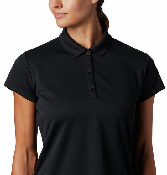 Columbia Women Black Innisfree SS Polo T-Shirt