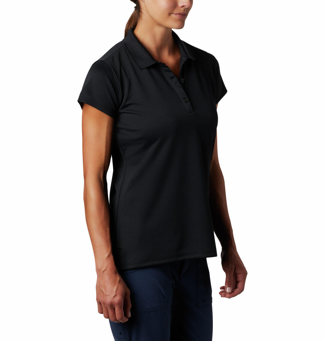 Columbia Women Black Innisfree SS Polo T-Shirt