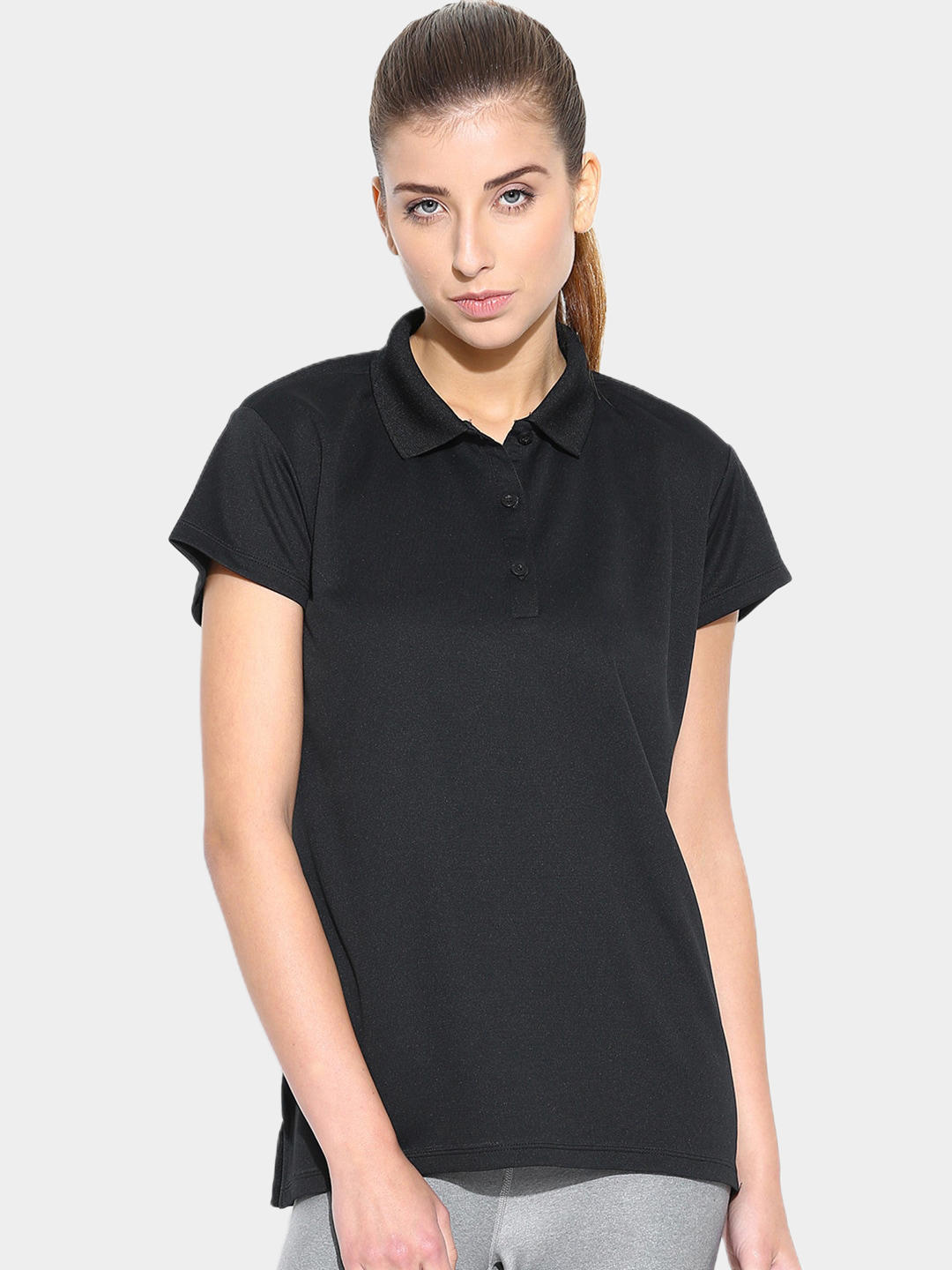 Columbia Women Black Innisfree SS Polo T-Shirt