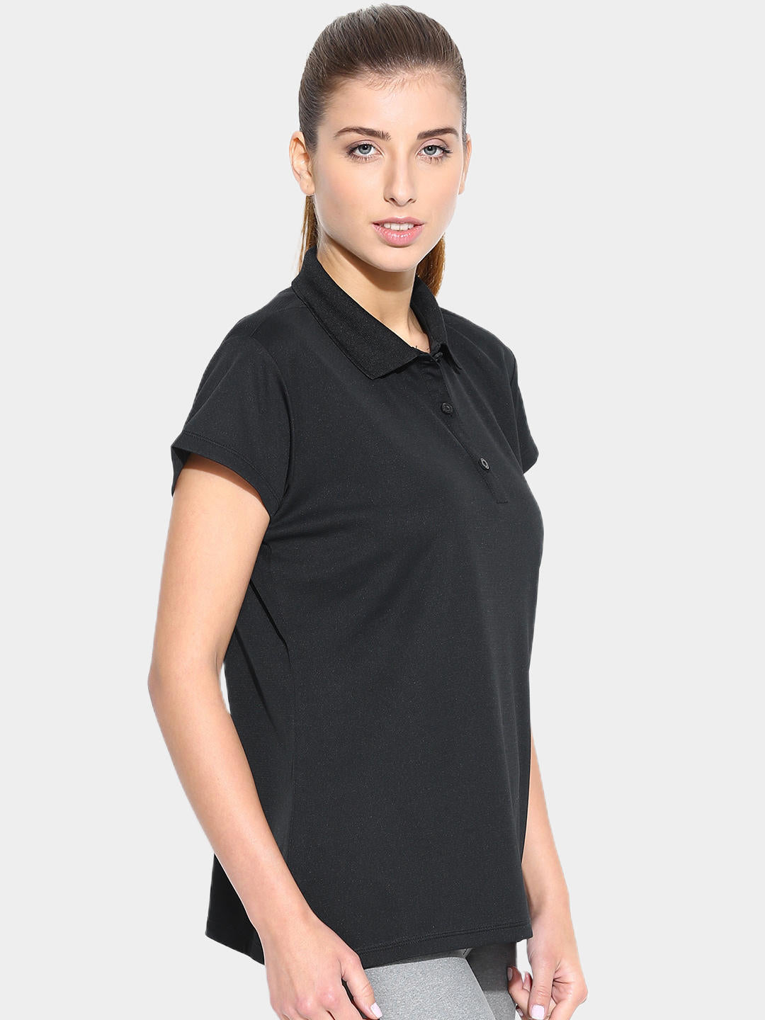Columbia Women Black Innisfree SS Polo T-Shirt