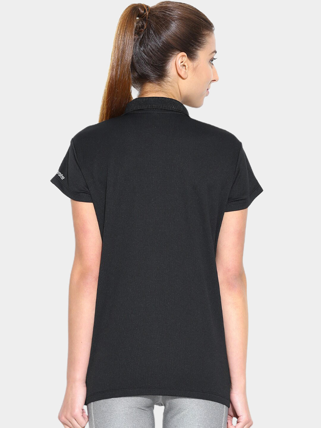 Columbia Women Black Innisfree SS Polo T-Shirt