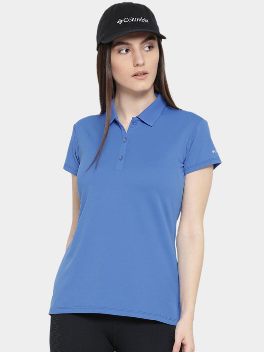 Columbia Women Blue Innisfree SS Polo T-Shirt