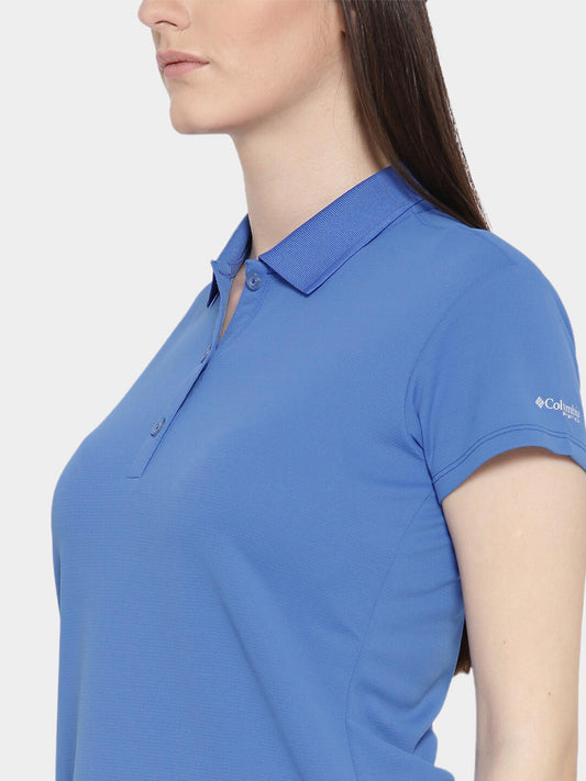 Columbia Women Blue Innisfree SS Polo T-Shirt