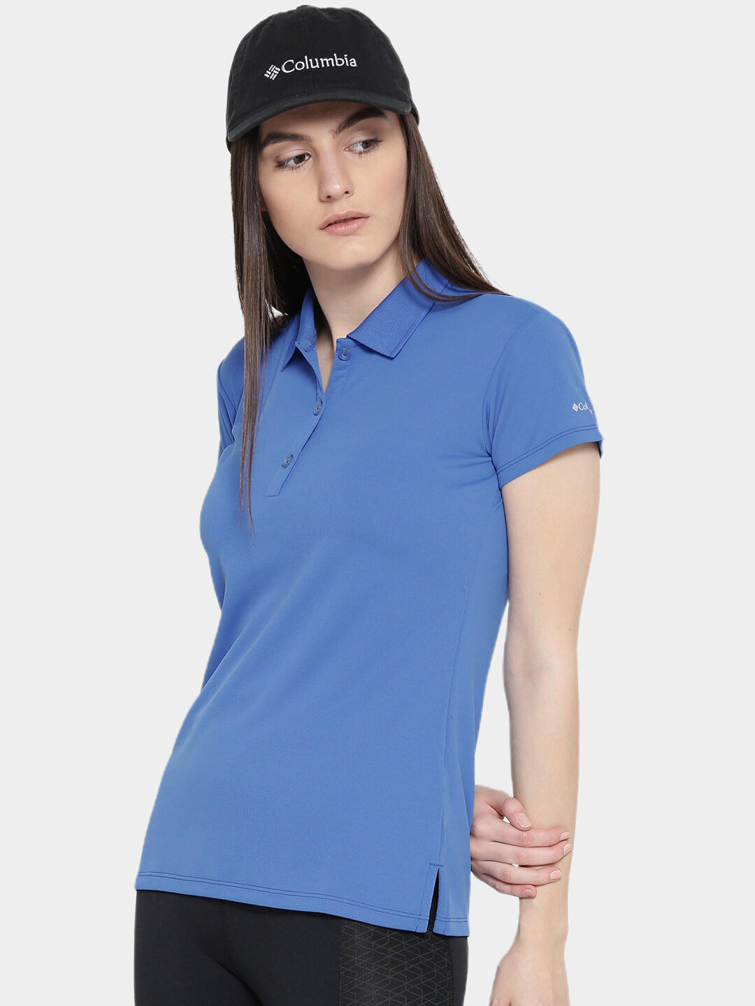 Columbia Women Blue Innisfree SS Polo T-Shirt