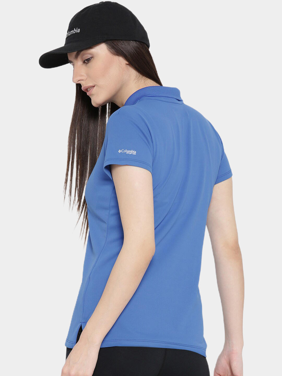 Columbia Women Blue Innisfree SS Polo T-Shirt