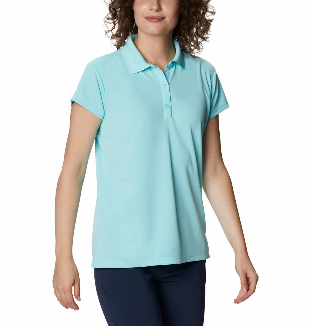 Columbia Women Blue Innisfree SS Polo T-Shirt