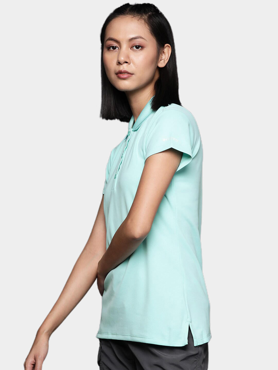 Columbia Women Blue Innisfree SS Polo T-Shirt