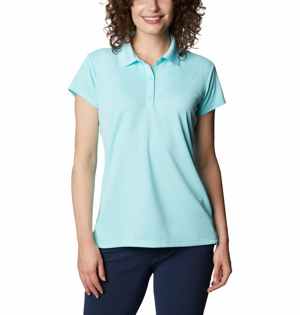 Columbia Women Blue Innisfree SS Polo T-Shirt