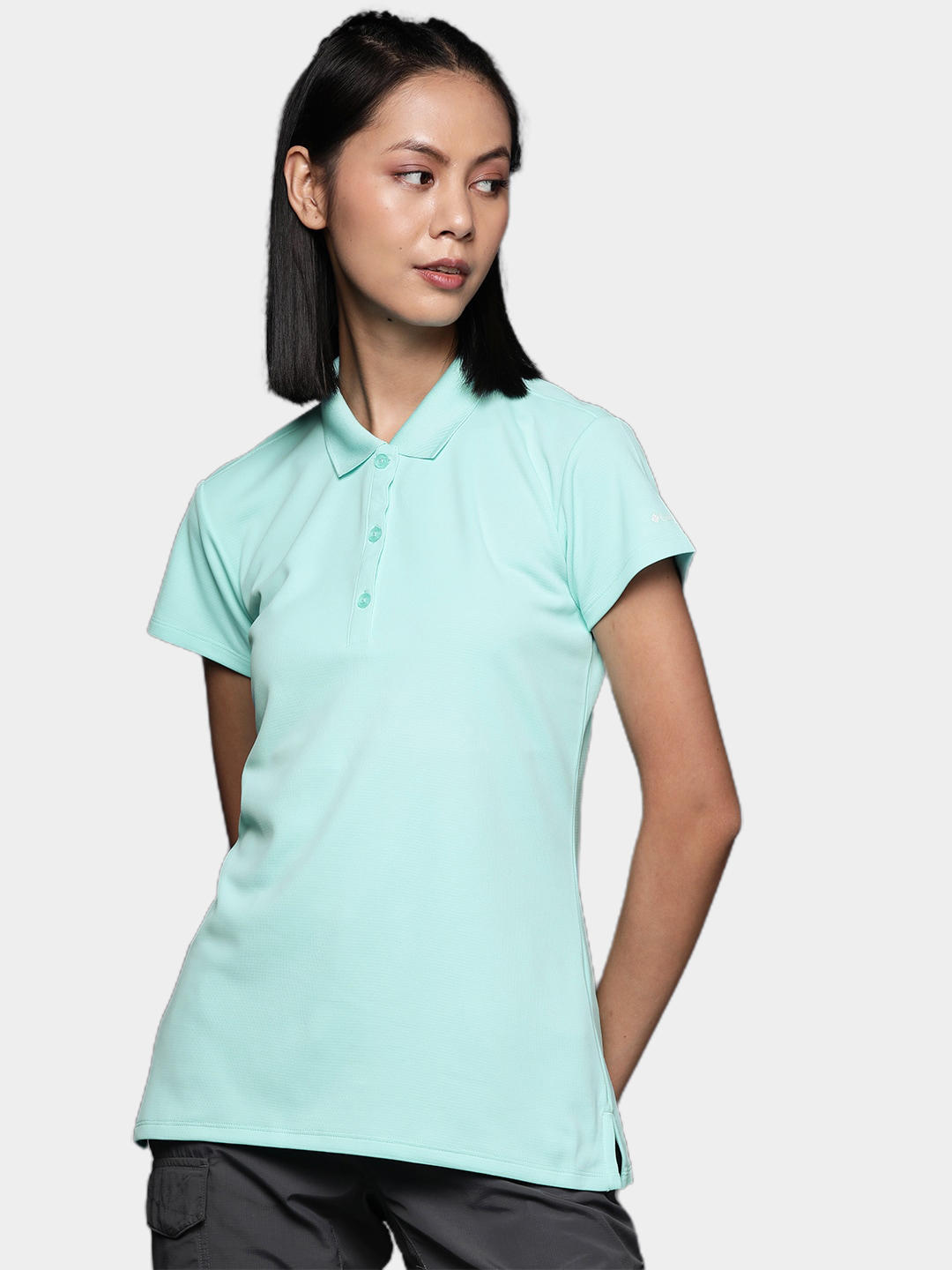 Columbia Women Blue Innisfree SS Polo T-Shirt