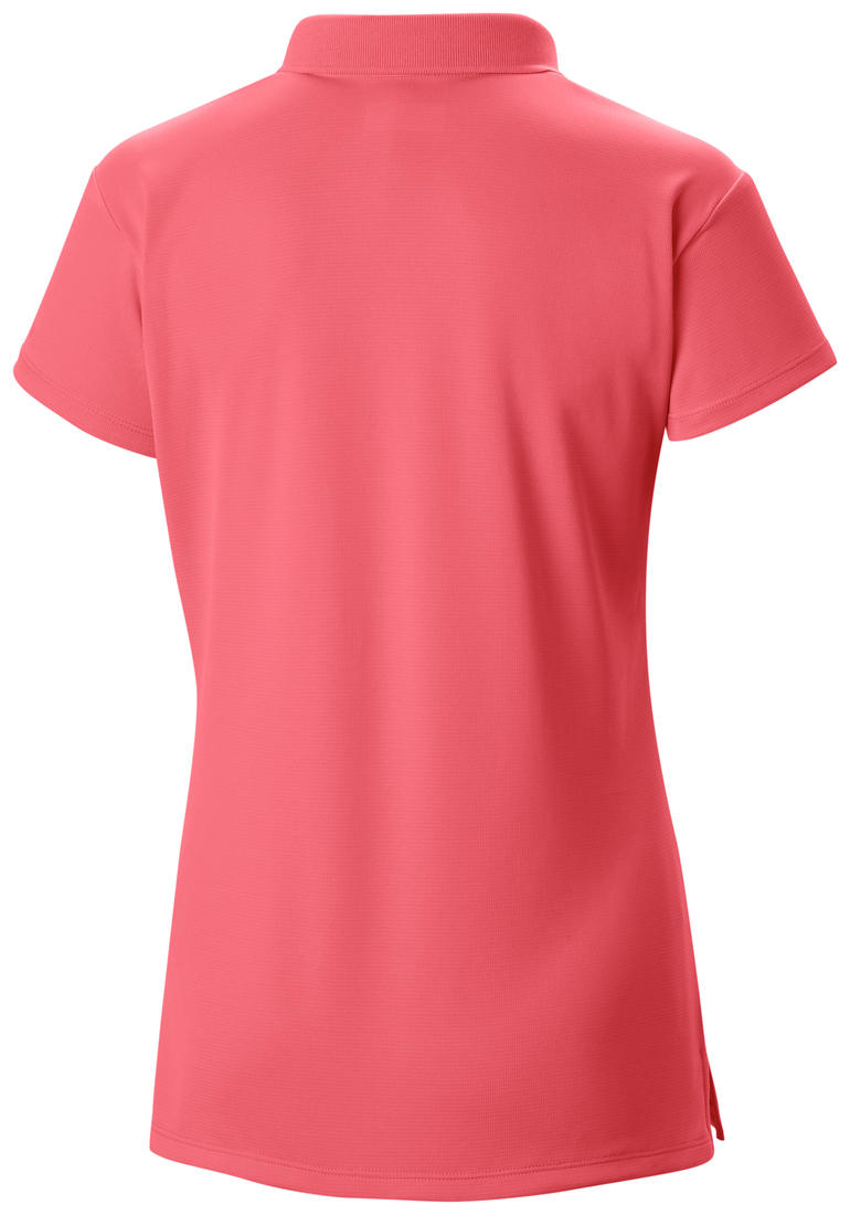 Columbia Women Red Innisfree SS Polo (Sun Protection)