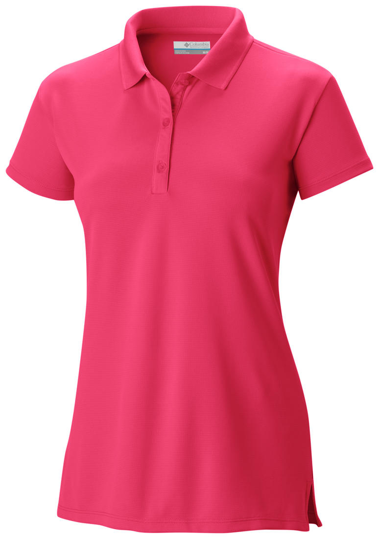 Columbia Women Red Innisfree SS Polo T-Shirt