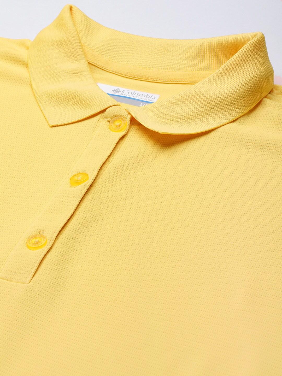 Columbia Women Yellow Innisfree SS Polo T-Shirt