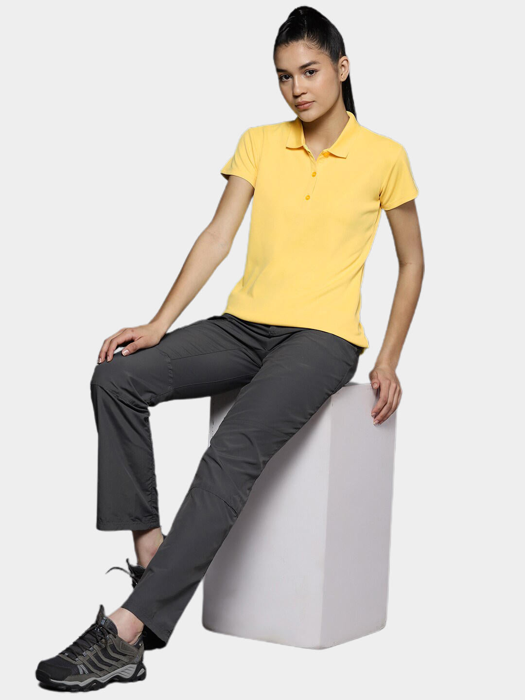 Columbia Women Yellow Innisfree SS Polo T-Shirt