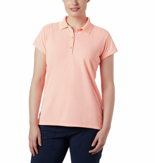 Columbia Women Peach Innisfree SS Polo T-Shirt