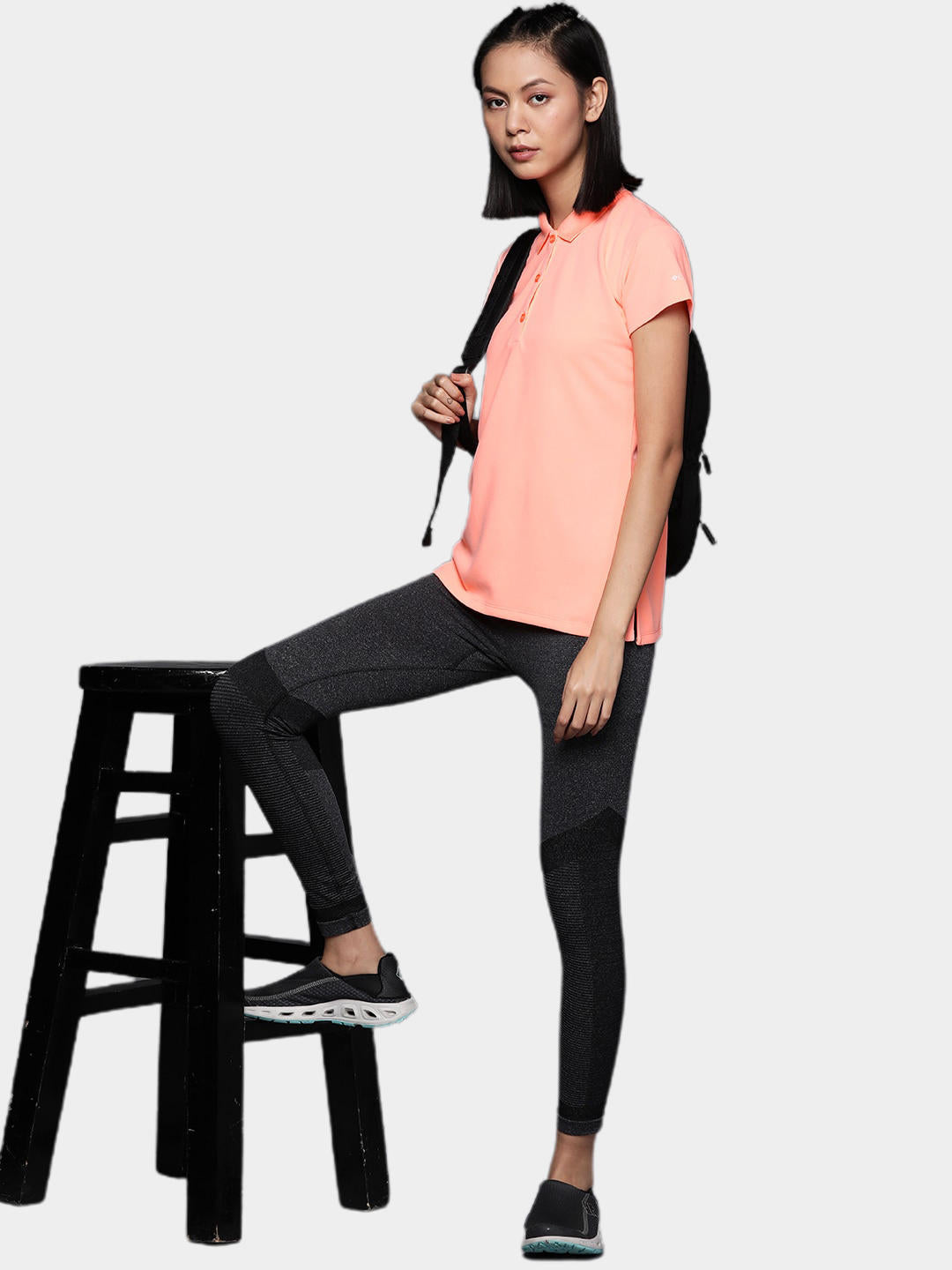 Columbia Women Peach Innisfree SS Polo T-Shirt