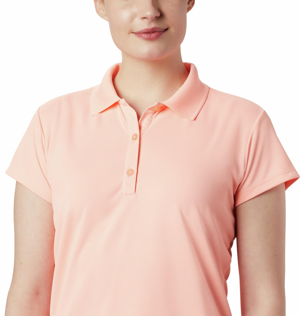 Columbia Women Peach Innisfree SS Polo T-Shirt